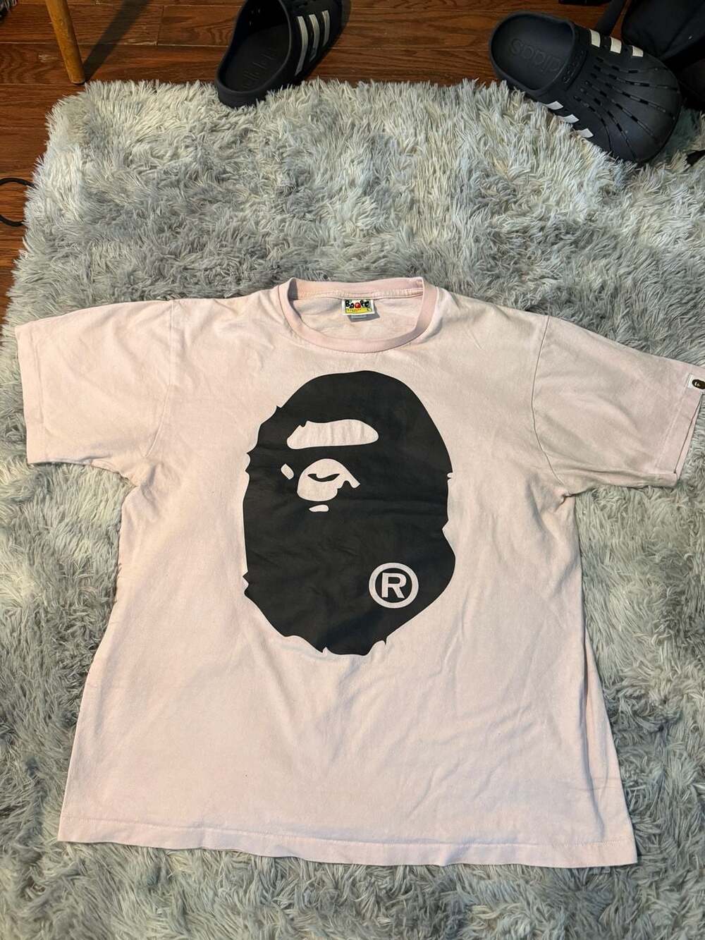 A Bathing Ape Bicolor Big Ape Head Tee Pink
